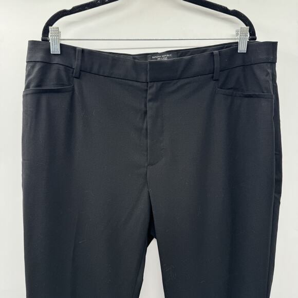 Banana Republic Siena Slim Italian Wool Ankle Pant Size 16L Tall Black Corporate - Picture 4 of 15